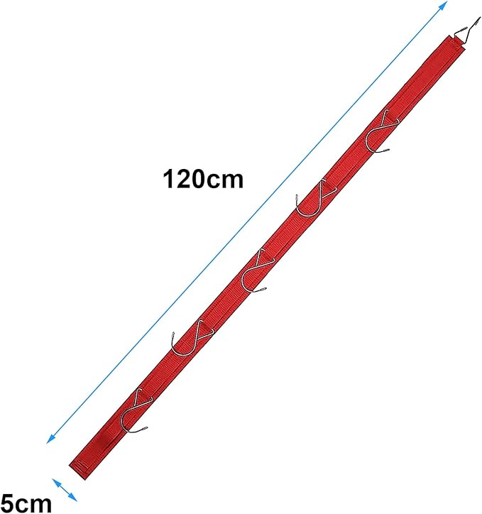 Hockey Hanger Portable Hanging Dryig Rack Hockey Gifts for Home and Outdoor Using in Ice Hockey Skating Football Camping Fishing 5 Hooks (Red)