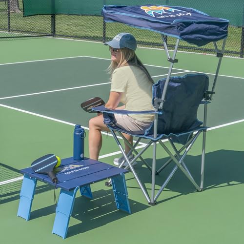 Life is Good Family Portable Outdoor Folding Table with Adjustable Height and Carry Bag for Beach, Camping, 30lb Weight Capacity, 22" x 20" x 16"