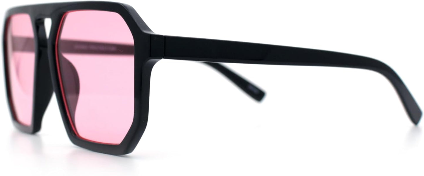 SA106 Mens Octagon Geometric Plastic Racer Mob Pilots Sunglasses