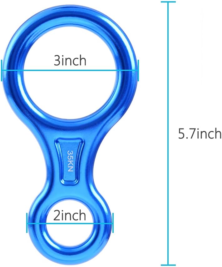 PROND Terminal 8 Descender, Climb Aluminum Figure 8 Descender Rigging Plate Heavy Duty, 35KN Aluminum Alloy Descender for Outdoor Climbing Rappel Gear Downhill Ring Equipment and Belay Device