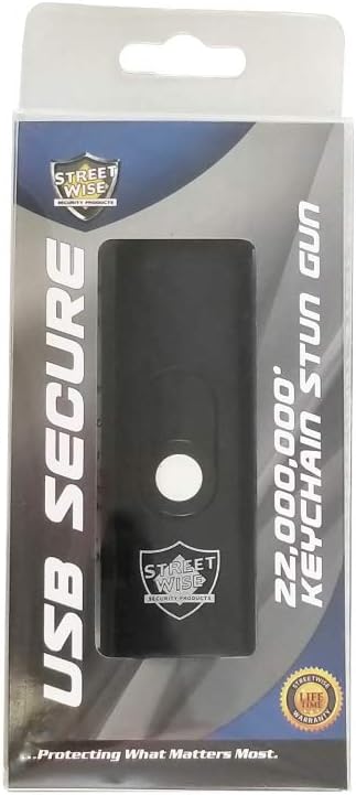 Streetwise Mini Keychain Stun Gun 22,000,000 Volts (Small Size, BIG Power) BLACK