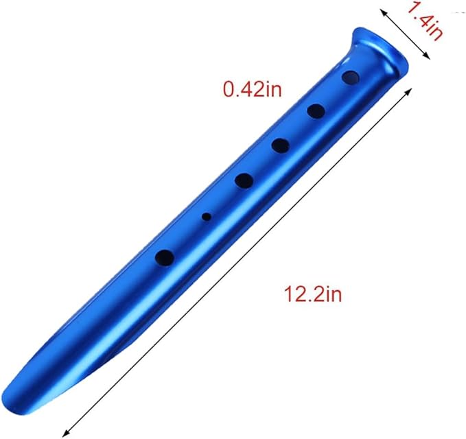 Aluminum Tent Stakes for Camping in Snow & Sand 10PCS Beach Canopy Tent Stakes U-Shaped Tent Pegs Lightweight Ground Nails for Beach Shade Canopy Hiking Backpacking Boating Picnic (Blue)