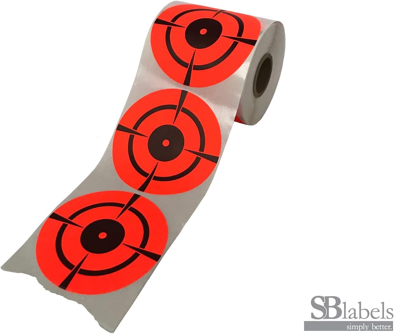 SBLABELS Bullseye Shooting Target 250 Bright Fluorescent Orange/Red Targets Made in The USA