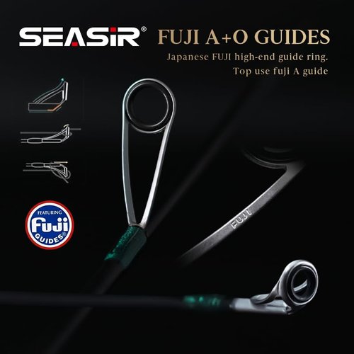 SEASIR Stream Fishing Rod, Ultralight Spinning Rod Travel Bait Casting Rod, 2 Piece, Fuji A O Ring Guide, Solid Wood Handle, 40T Carbon Fiber, Compact Fishing Pole for Saltwater Freshwater Trout Bass