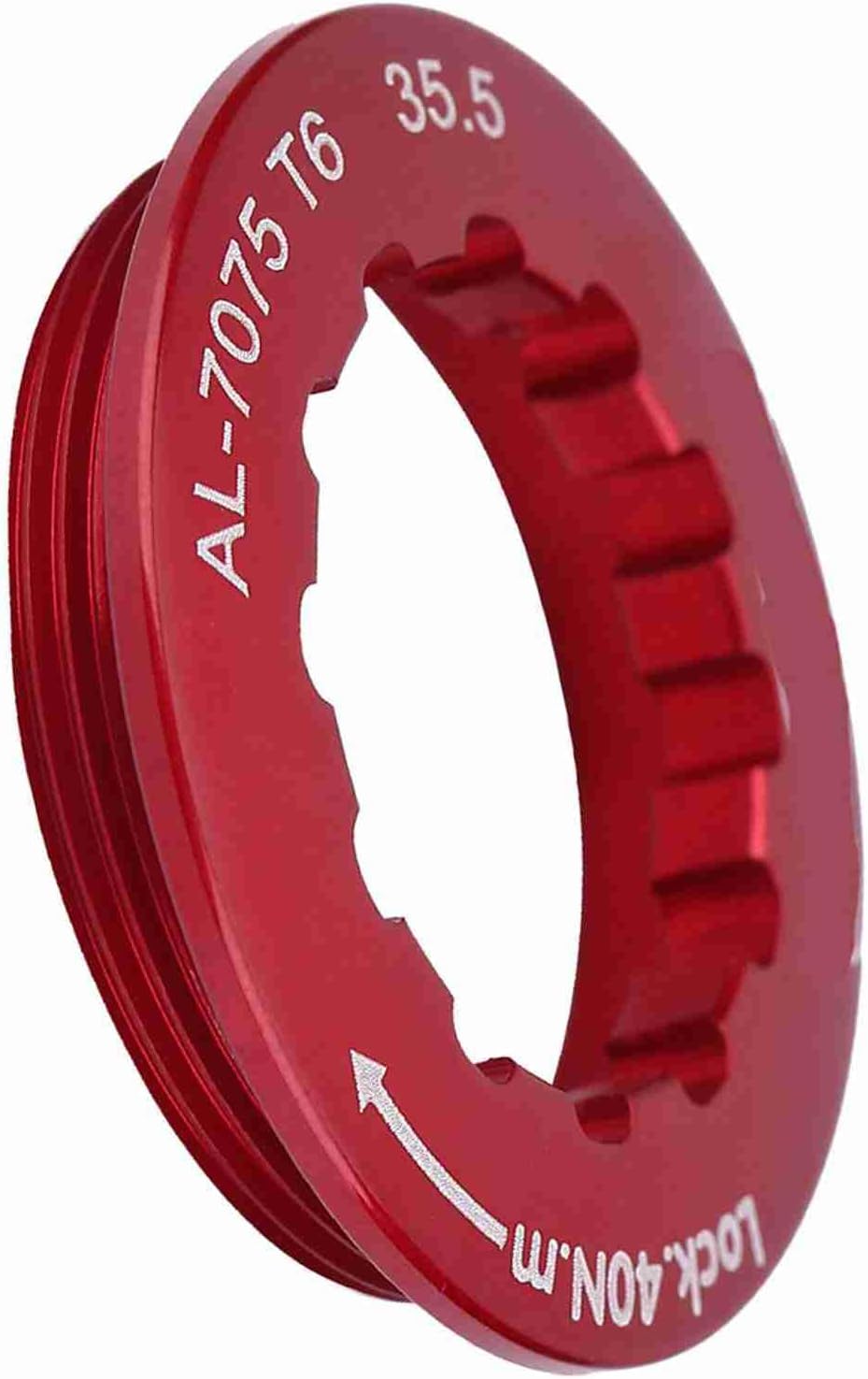 VGEBY Cassette Lockring, Cassette Lock Ring for 7-11 Speed Mountain Bike (Red) Cassette Lockring