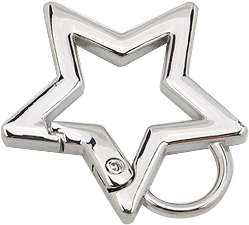 Star Shaped Stainless Steel Keychain Clip Carabiner Snap Hook Holder Star Hook Clip Key Holder Keyrings Carabiners Small, Accessory and Keychain Carabiners (Golden)