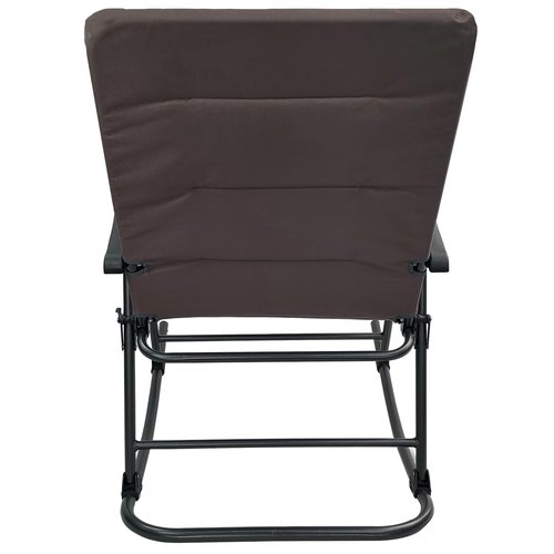 Black Sierra High Back Folding Rocking Chair, XL Oversize Camping Rocker Supports 300 LBS, Padded Portable Heavy Duty Armchair for Deck and Patio