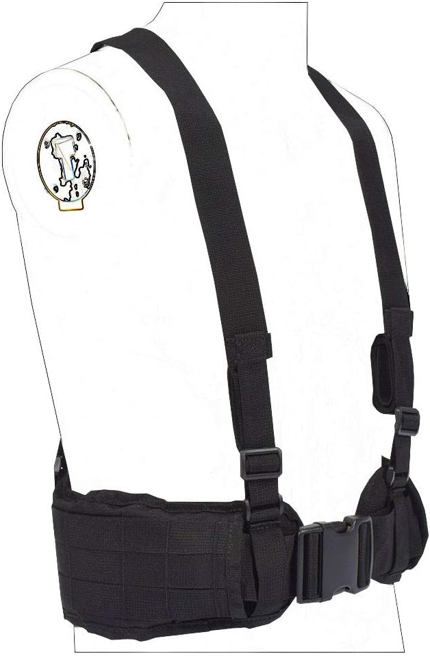 SINAIRSOFT Tactical Waist Belt with X-Shaped Suspenders Free Straps Airsoft Combat Padded Molle Belt