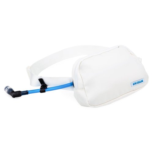 HY-FAN Hydration Cross Body with Bladder, 17oz BPA-Free, Hands-Free Design, Secure Pockets, Ideal for Athletic Outdoor Activities, Travel and More - White