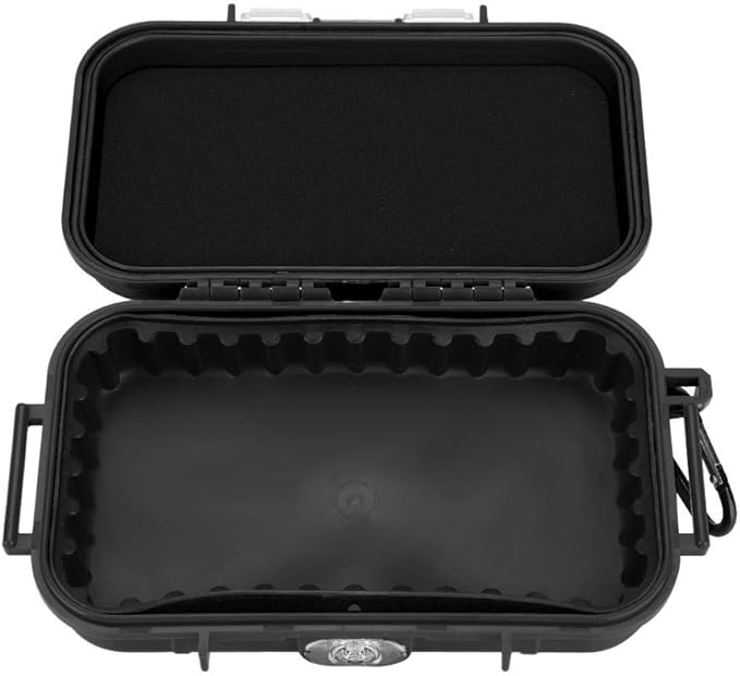 Vbestlife Plastic Waterproof Shockproof Storage Box, Floating Hard Shell Wet Dry Box Container, Marine Fishfinder Case, 4 Colors (Black)