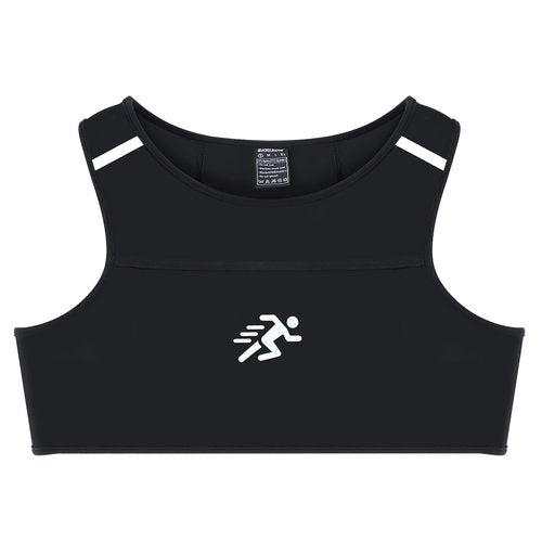 EKRISON Running Vest Chest, Running Sport Gear for Outdoor Sports Athletes Lightweight Gym Sports Bra Vest with Reflective Strip for Men Women, Small Black