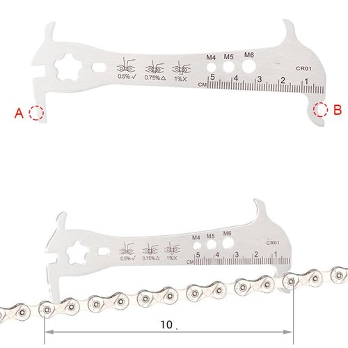 HOUSON 6-in-1 chain gauge, cycling chain gauge bicycle chain multi-tool bicycle repair tool for road bike MTB
