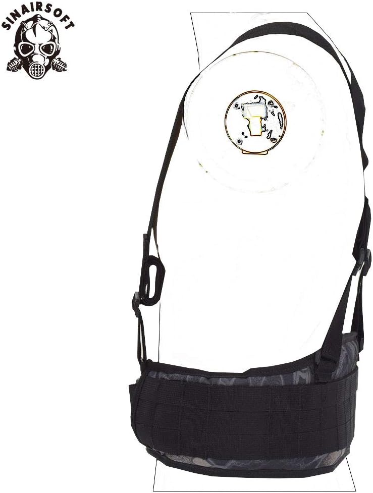 SINAIRSOFT Tactical Waist Belt with X-Shaped Suspenders Free Straps Airsoft Combat Padded Molle Belt