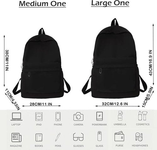 YXQSED Backpack Lightweight Bag Waterproof Casual Daypack For Men Women(Balck)