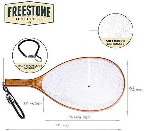 Fly Fishing Set: Rubber Mesh Net, Magnetic Release