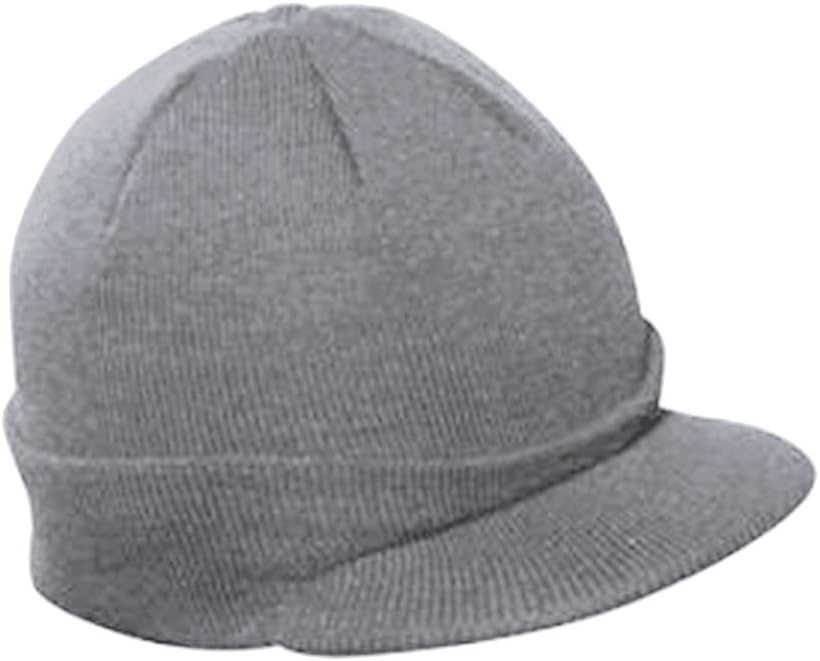 The Vintage Year Plain Sports Visor Billed Knit Radar Cuff Beanie