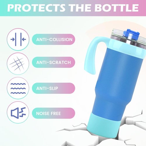 20 oz Tumbler Handle, Anti Slip Travel Mug Grip Cup Holder, Cup Handles for Vacuum Insulated Tumblers, Car Cup Holder Friendly, Improved Grip, Tumbler Mugs Attachment(Light Blue)