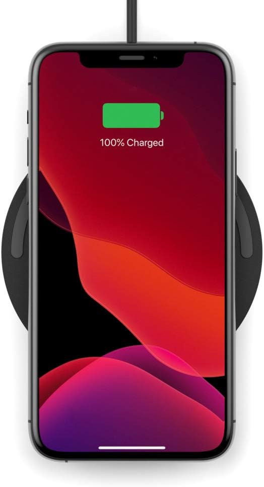 Belkin Quick Charge Wireless Charging Pad - 10W Qi-Certified Charger Pad for Apple iPhone, Samsung Galaxy, Pixel, Airpods Pro & More, Charge While Listening to Music, Streaming Videos - Black (No PSU)