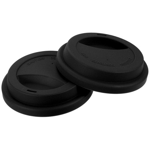 uxcell 4Pcs 3.31-3.38" Silicone Cup Lids, Drinking Lid Reusable Sealed Mug Lid for Ceramic or Glass Coffee Mug Spill-Proof, Durable Coffee Cup Covers, Black