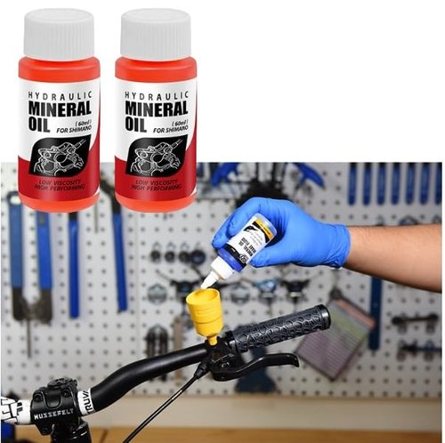 Enajucy Hydraulic Brakes Bleed Tool Kit for Mountain Bike - Bicycle Hydraulic Disc Brake Change Kits Repair Tools with Funnel Tube Screwdriver Wrench Adapter Filling Connector (with 2 Oil)