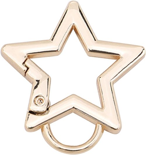 Silver Star Shaped Stainless Steel Keychain Clip Carabiner Snap Hook Holder Star Carabiner Hook Key Holder Carabiner Clip Keychain Carabiners for Keys and Wallet Accessory, Car Keychain
