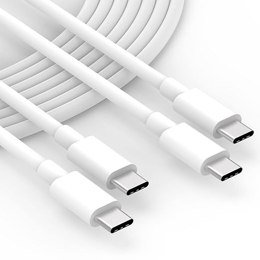 2 Pack 10ft 100W USB C to USB C Cable for MacBook Pro/Air Charger, iPad Pro, iPad Air, Mini 6, iPhone 16/15, Samsung, USBC Type C PPS Super Fast Charging Cord