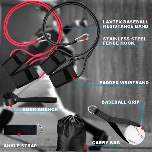Baseball Bands for Pitching, Baseball Arm Band for Improve Arms Strength Softball Baseball Pitching Training, Baseball Training Bands for All Skill Levels (College(35lb)+Elite(50lb))