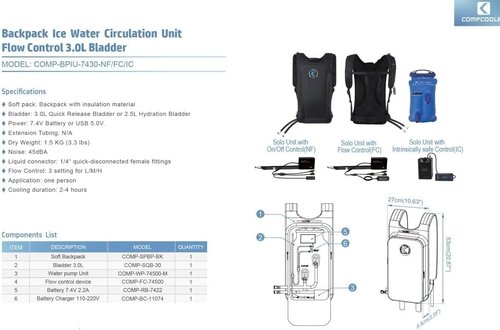 Backpack ICE Water Cooling System with Mesh Cooling Vest 3.0 Bladder Flow Control(Green)
