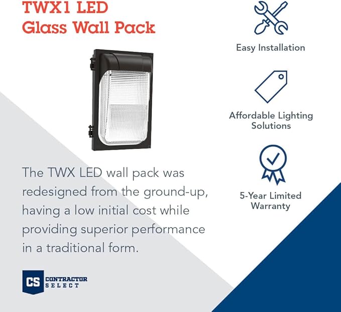 Lithonia Lighting 7.5" Mini LED Wall Pack Outdoor Light Fixture, Building Wall Light, Dusk to Dawn Sensor, 4000K Cool White, MVOLT 120-277V, IP65, Glass Lens, Bronze (TWX1 LED P2 40K MVOLT PE DDBTXD)