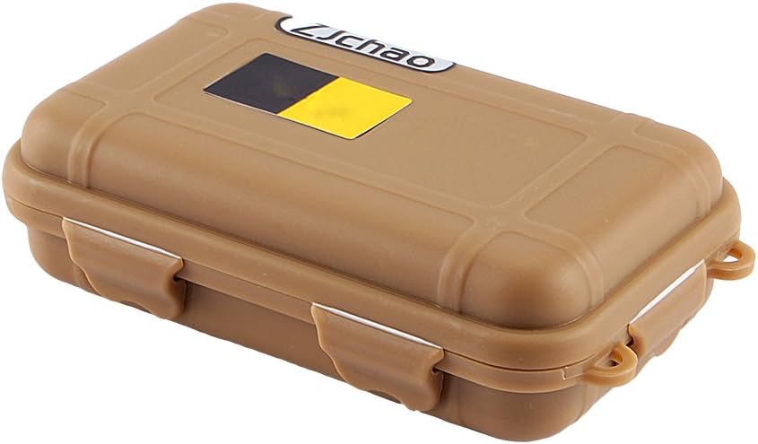 Outdoor Shockproof Box, Plastic Tool Box Enclosure Airtight Survival Case Container Storage Travel Sealed Container Carry Box for Travelling Camping Fishing (L, Mud Color)
