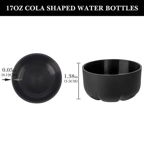 Linkidea 2 Pack Water Bottle Boot Compatible with 17oz Original, BJPKPK, MIRA Cascade Cola Shaped Bottles, Silicone Bottle Bottom Sleeve Bumper Protector (Black)