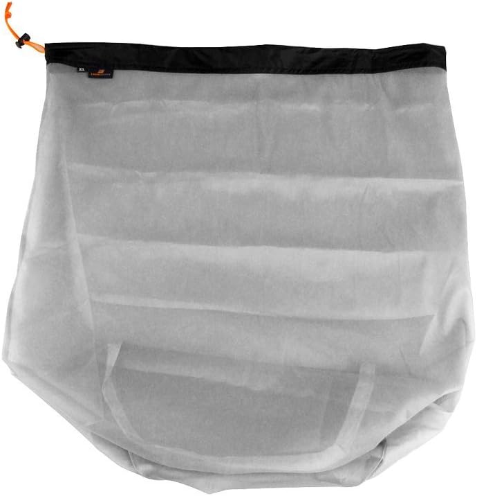 VGEBY Mesh Stuff Sack, Nylon Mesh Stuff Storage Sack Drawstring Mesh Camping Sack for Camping Hiking(XXL-Black)