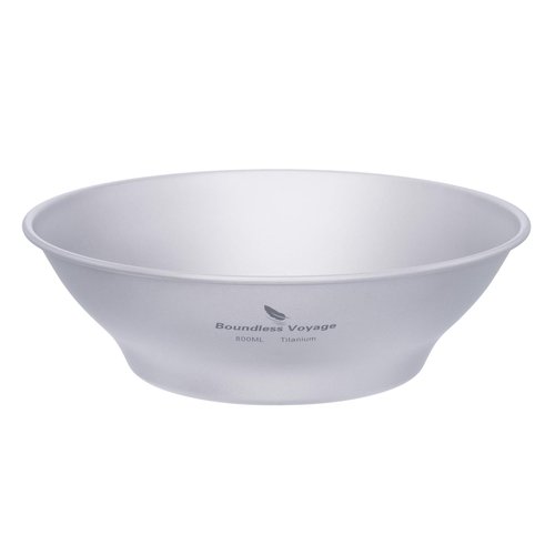 iBasingo 800ml Titanium Bowl Single-Walled Rice Salad Bowl Gym Fitness Bowl Ultralight Tableware Outdoor Camping Dinnerware Potable Stackable Kitchen Utensils with Carry Bag Ti1107T