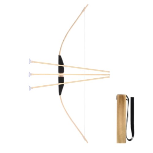 Basbon 10 Pcs Wooden Suction Cup Arrows, 16 Inch Handmade Wooden Toy Arrow for Kids and Beginners, Archery Bows Outdoor Play Cosplay Costume Decoration