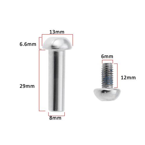 Create idea 2 Sets 29mm MTB Bike Rear Suspension Shock Mounting Bolt M8 Semi-Round Hexagon Socket Locking Screws Female Nail with 12mm Subnails