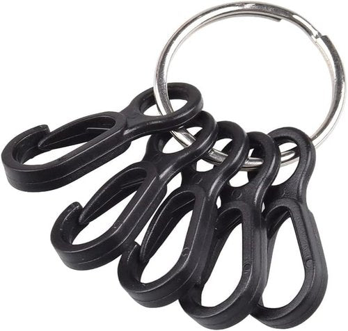 10Pcs Black Plastic Snap Clip Hook Camping Carabiner Buckle Outdoor Tent Multifunction Equipment Buckle Clips Tent Hooks for Lights Hanging to Canopy Heavy Duty Accessory and Keychain Carabiners
