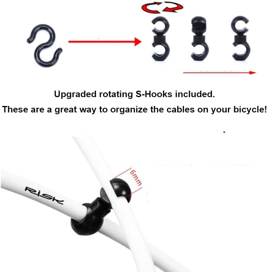 Universal Bicycle Brake Housing/Cable/Crimp/End Cap kit, Compatible with All Bikes, Multiple Color Options