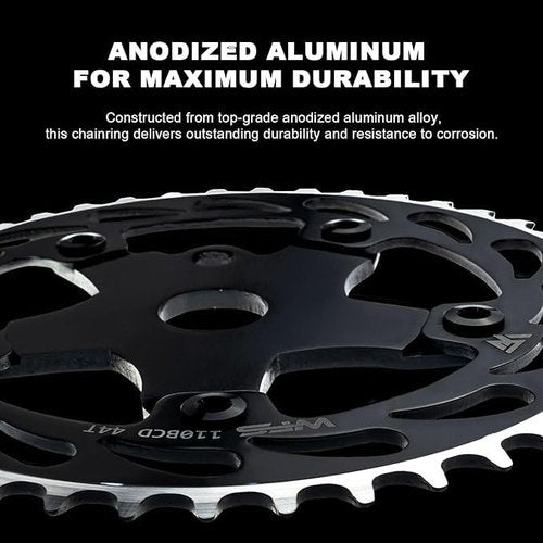 WFS Helix Chainring w/Spider Sprocket 44T 1/8" 110mm BCD 5 Arm Hole Old School BMX, Red, WFS3068-BO