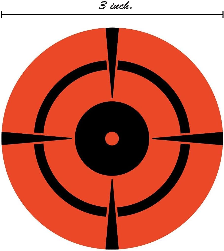 SBLABELS Bullseye Shooting Target 250 Bright Fluorescent Orange/Red Targets Made in The USA