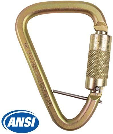 S01813-S Steel Carabiner 50kn (11,200 lb) Rated, Twist Auto Lock, ANSI Certified (Qty: 1)