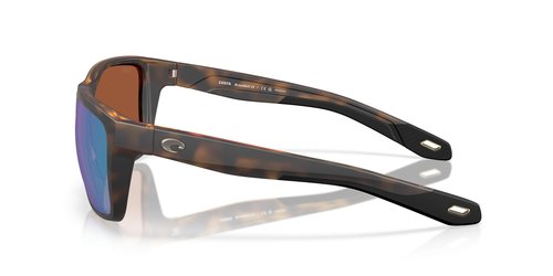 Costa Man Sunglasses Matte Tortoise Frame, Green Mirror Lenses, 58MM