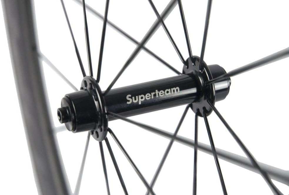 Superteam 700c Carbon Bicycle Wheel Front 60mm Rear 88mm Clincher Wheelset with Transparent Decal