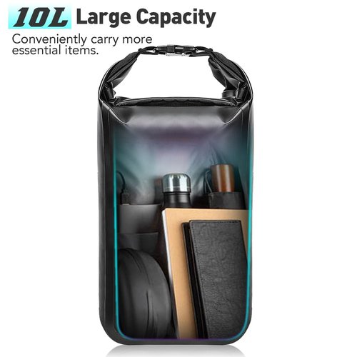 SOUUXIU 10L Bike Front Fork Bag Waterproof with Front Fork Racks 1Pack/2Packs, Lightweight Dry Bag Bicycle Fork Bags with Roll Opening Design for Mountain Bikes Road Bikes
