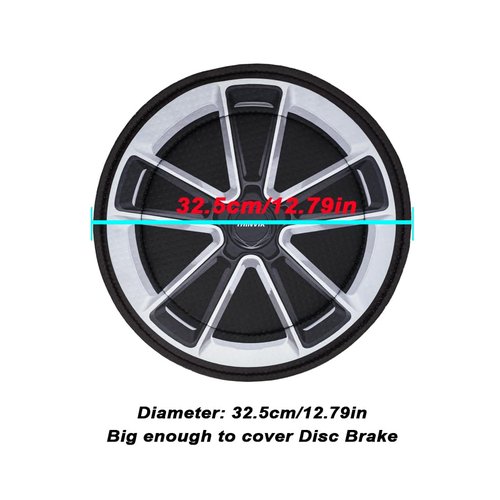 Thinvik Bike Disc Brake Cover, Washable Neoprene Protective Covers for Bicycle Disc Brakes 2 Set, Diameter: 32.5cm/12.79inch
