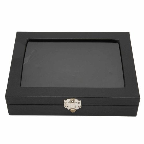 Large Capacity Pin Display Case, Transparent Cover, Badge Display Case, Shadow Box Frame Jewelry Storage Box with Lock Buckle for Pins, Military Medals, Badge Collection