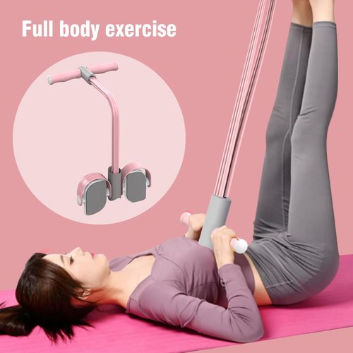 Multifunctional Pedal Puller Resistance Rope, 6 Tube Tension Rope Pull Up Pilate Equipment Yoga Tension Rope Leg Trainer Workout Tool for Full-Body Fitness(Pink)