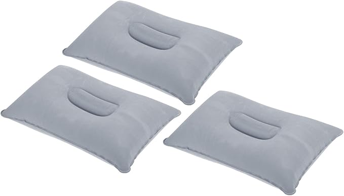 PATIKIL Inflatable Pillow, 3 Pack Ultralight Camping Travel Pillow Desk Rest Neck Support for Hiking Backpacking Office, Gray