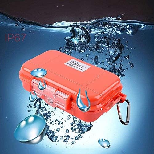 Outdoor Survival Storage Box, Shockproof Box Plastic Tool Box Enclosure Airtight Survival Case Container Storage Travel Sealed Containers Carry Box For Camping Fishing (S, Orange)