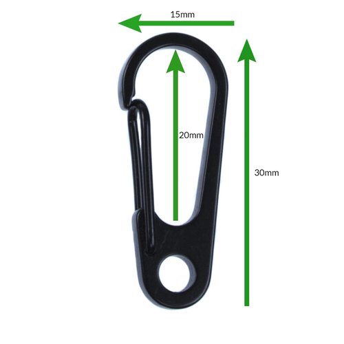 Paracord Planet 30 mm Mini Clasp Carabiners – Metal Quick Release Carabiners for Hiking Packs, & Keychains (Black, 10 Pack)
