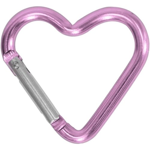 Purple Heart Snap, Hooks Carabiner, Hook Clip Key Holder Aluminum Alloy Keychain Clips for Outdoor Traveling Walking Lightweight Aluminum Alloy Keychain Clip Backpack Carabiner